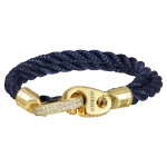 Pager to activate Perfect Fit Bracelet Double Strap Yellow Gold with White Diamonds on Blue Rope