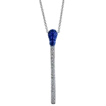Pager to activate White Gold Sapphire and Diamond Match Necklace Short