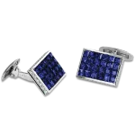 Pager to activate Rectangular Cufflinks Sapphire