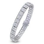 Pager to activate Square Emerald-Cut Diamond Tennis Bracelet