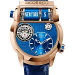 Pager to activate Epic SF24 Tourbillon Blue PVD Grid Dial