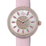 Pager to activate Brilliant Half Pave Rose Gold Pink Sapphires 38mm