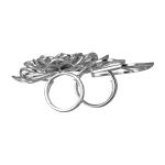 Pager to activate Half Pave White Gold Flower Cocktail Ring