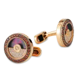 Pager to activate Rose Gold Circular Cufflinks Black Center