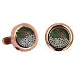 Pager to activate Rose Gold Circular Cufflinks Floating White Diamonds