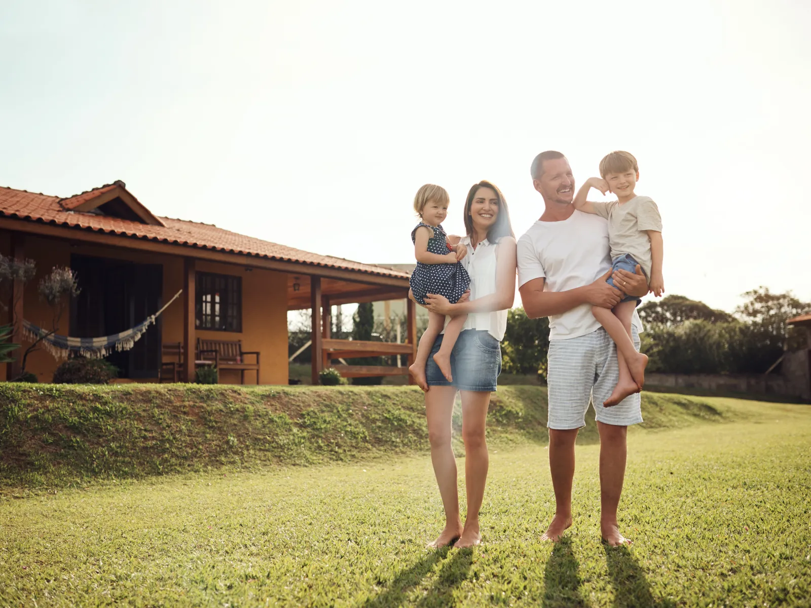 a family posing for a picture