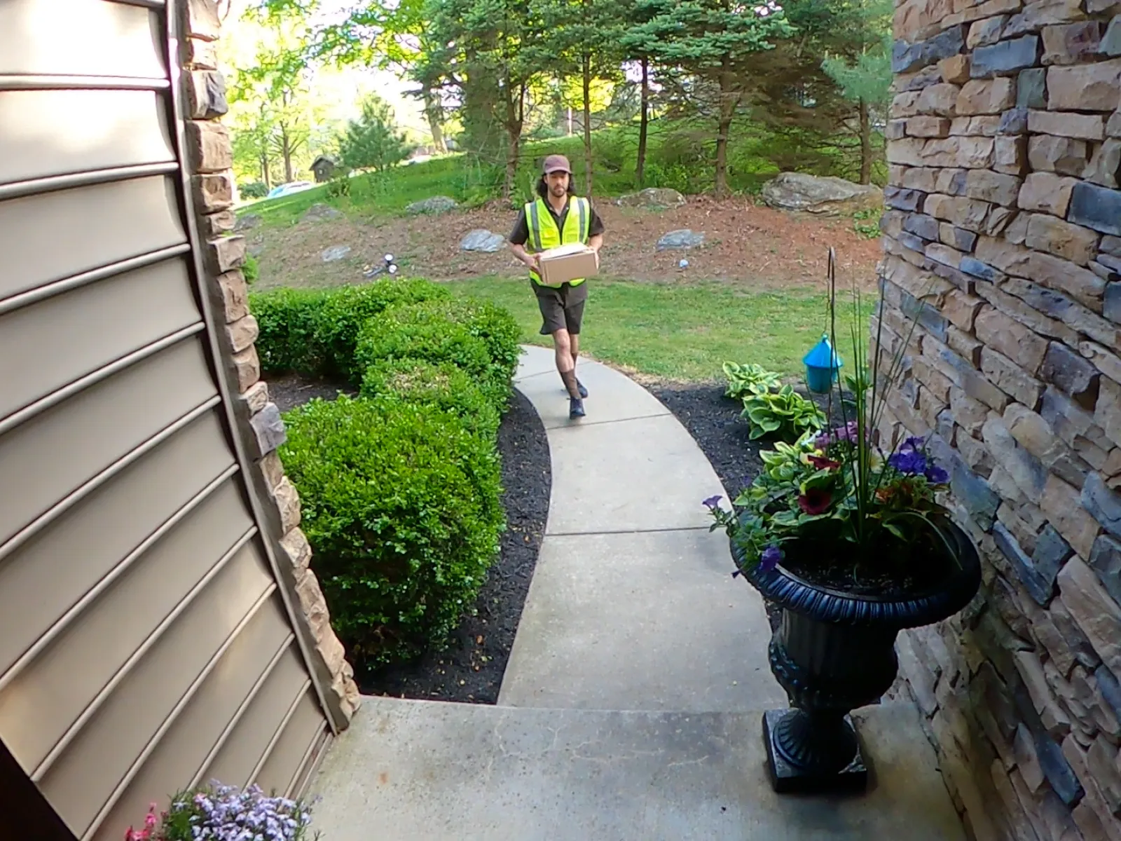 a person running on a path