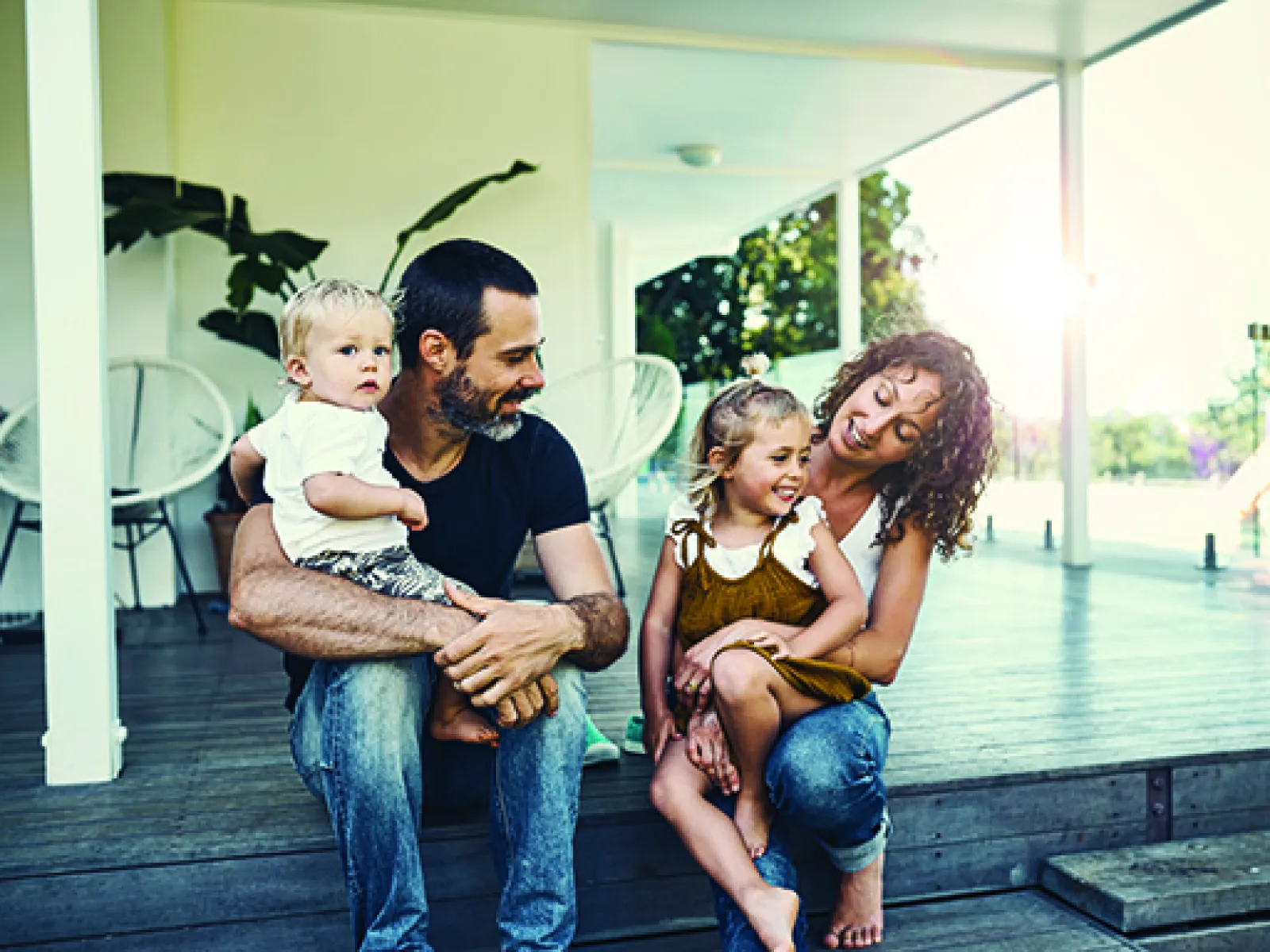 a family posing for a picture