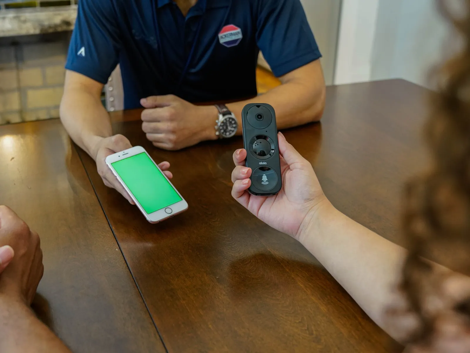 a person holding a camera