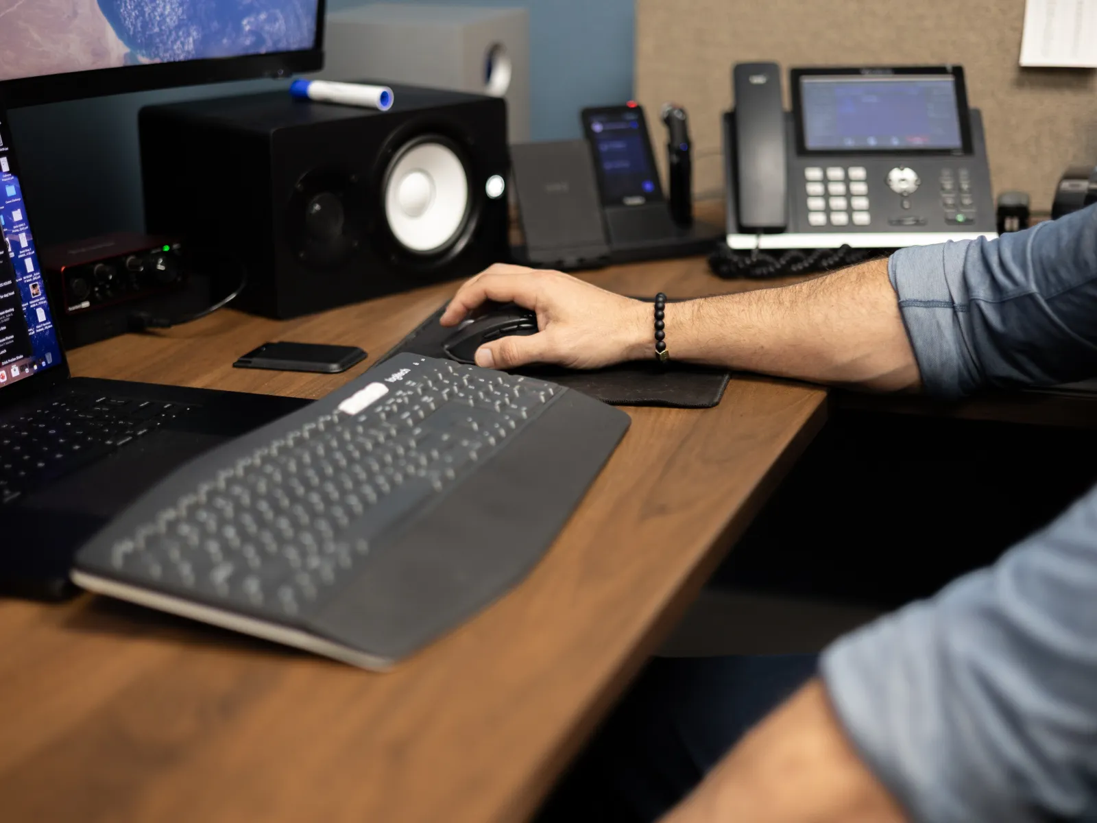 a man using a computer