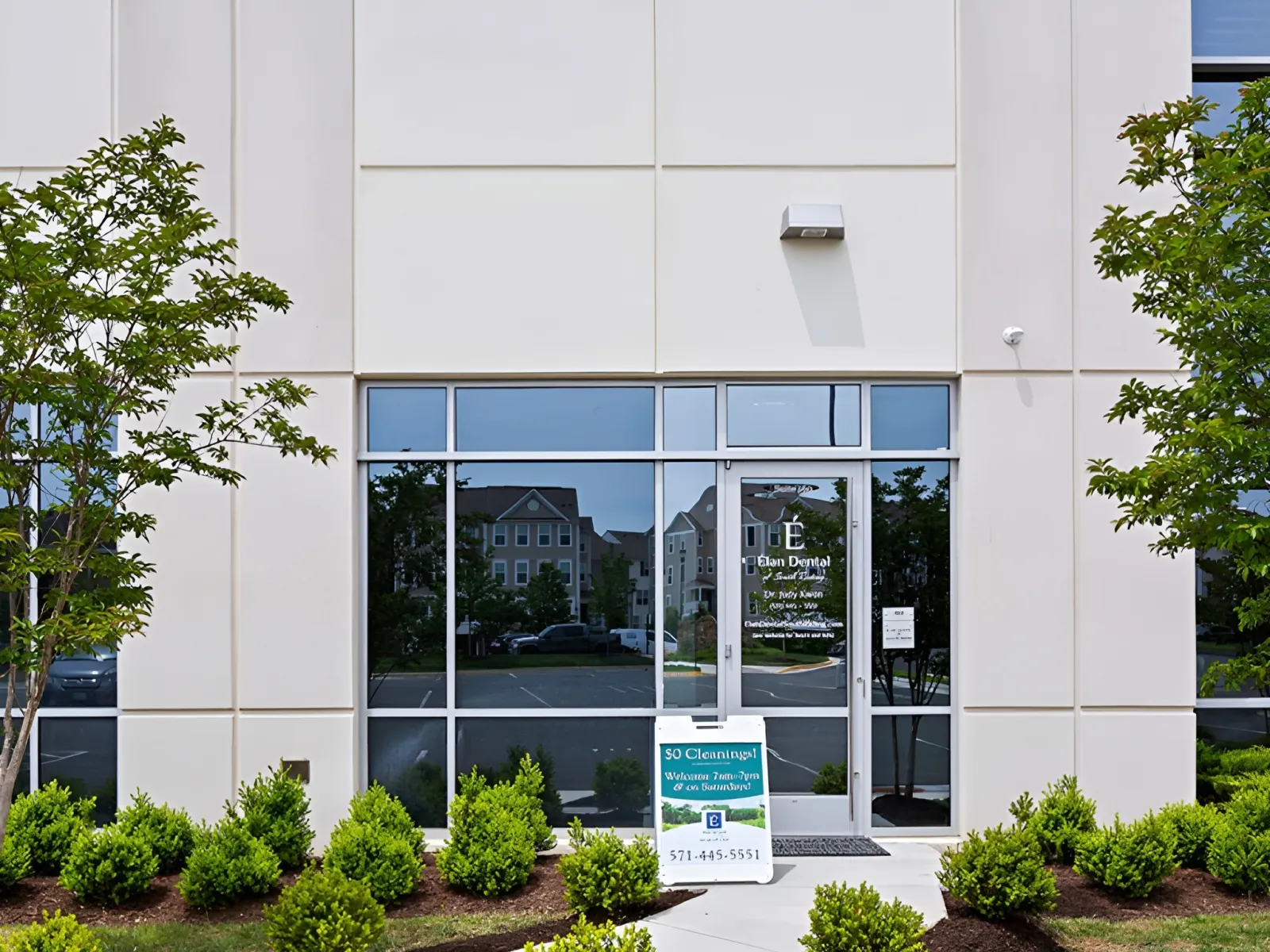 a building with glass windows
