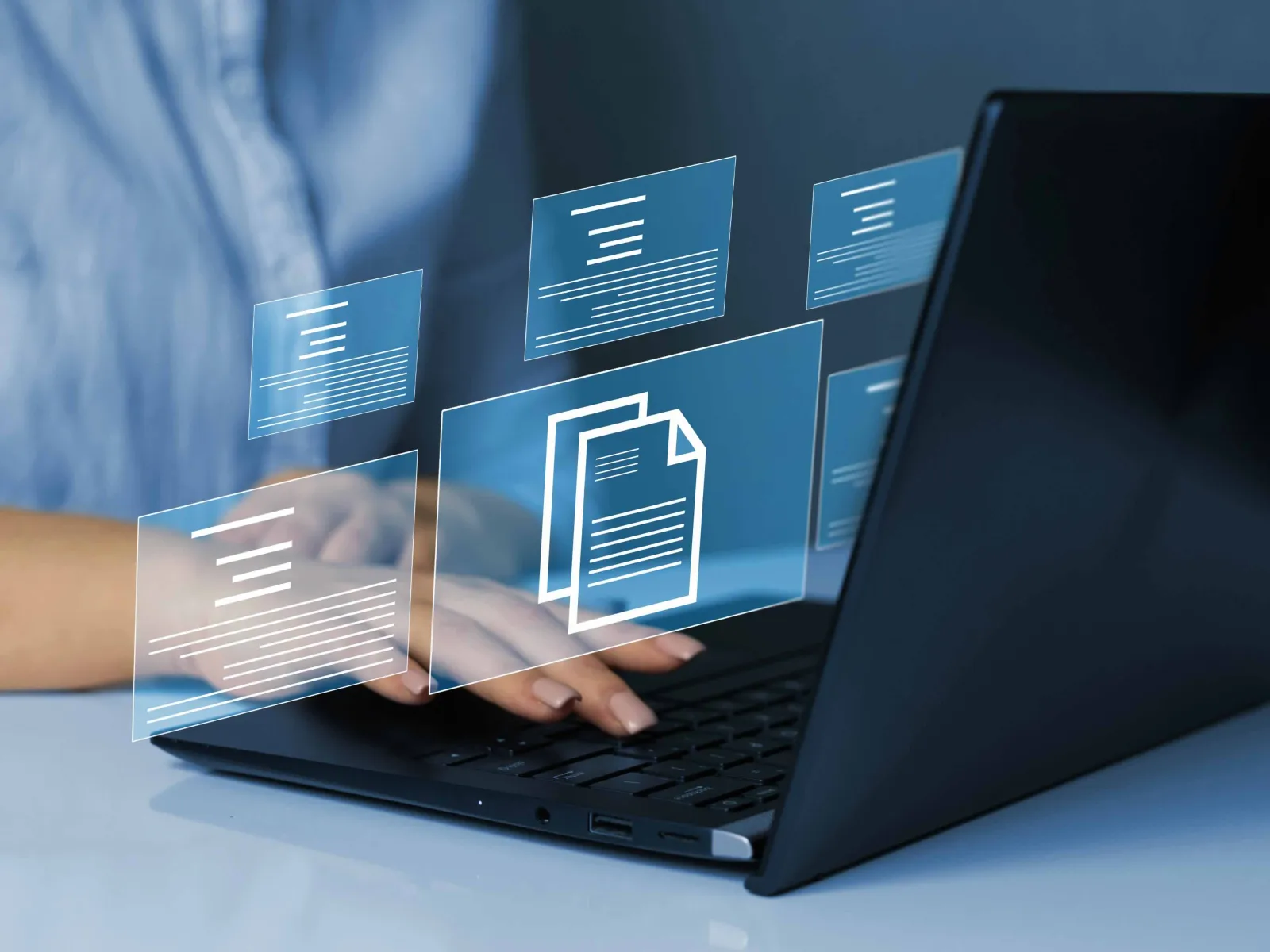 a person using a laptop