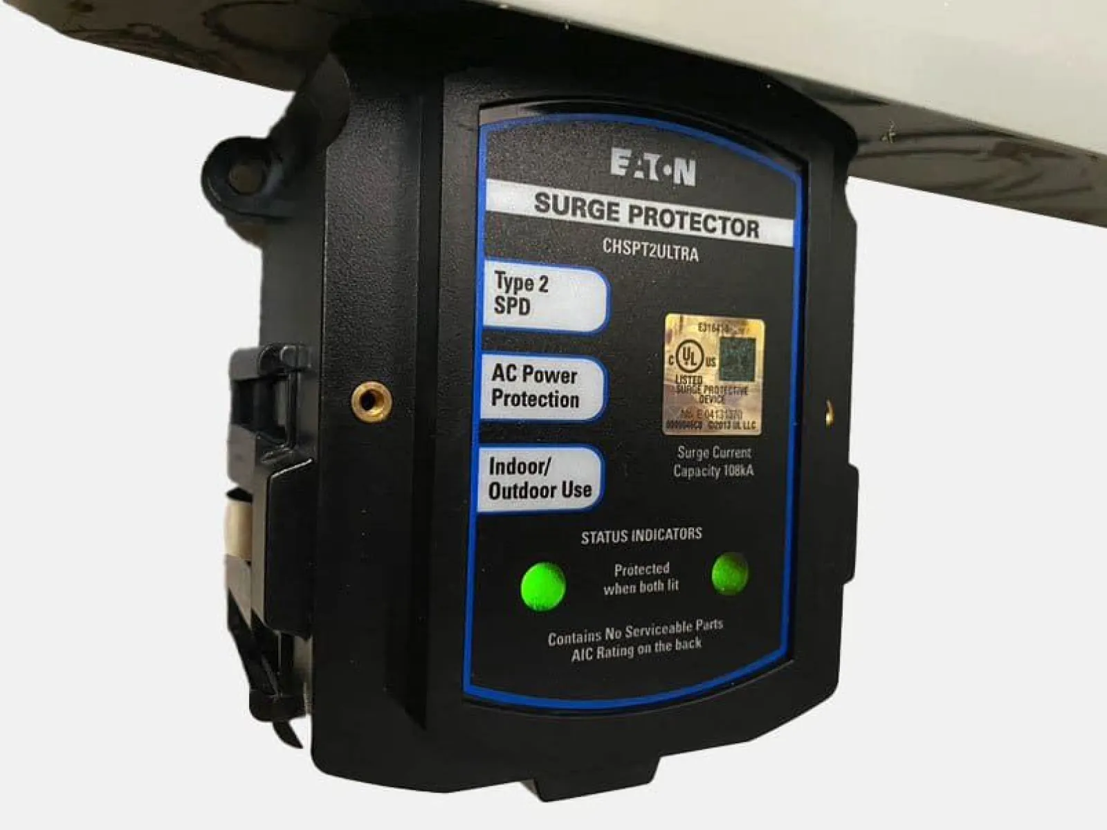 Eaton type 2 SPD surge protector with indicators for AC power protection.