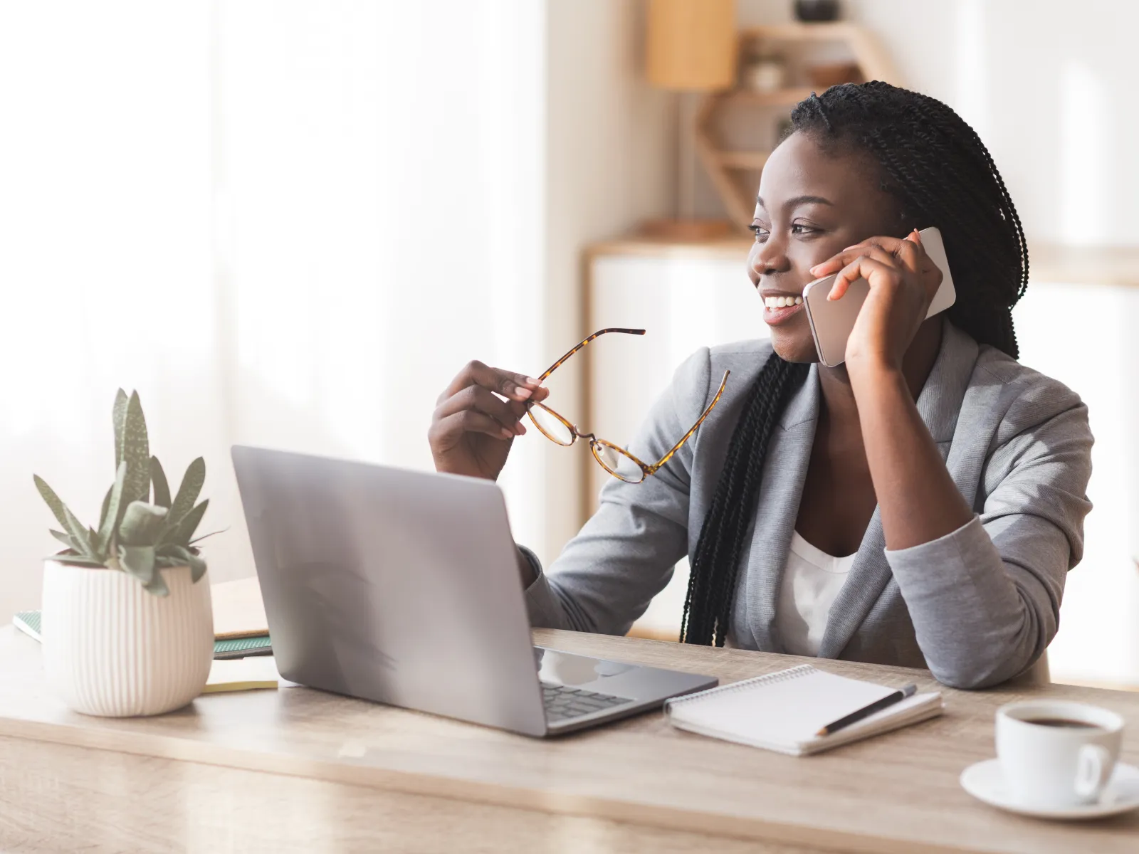 a woman using a laptop
