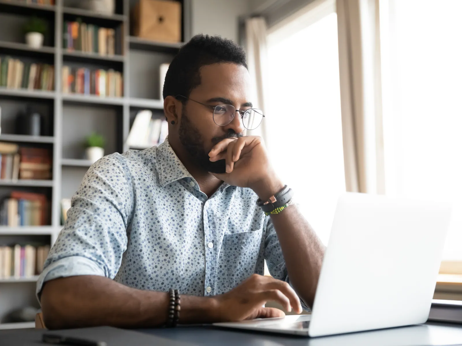 a man using a laptop
