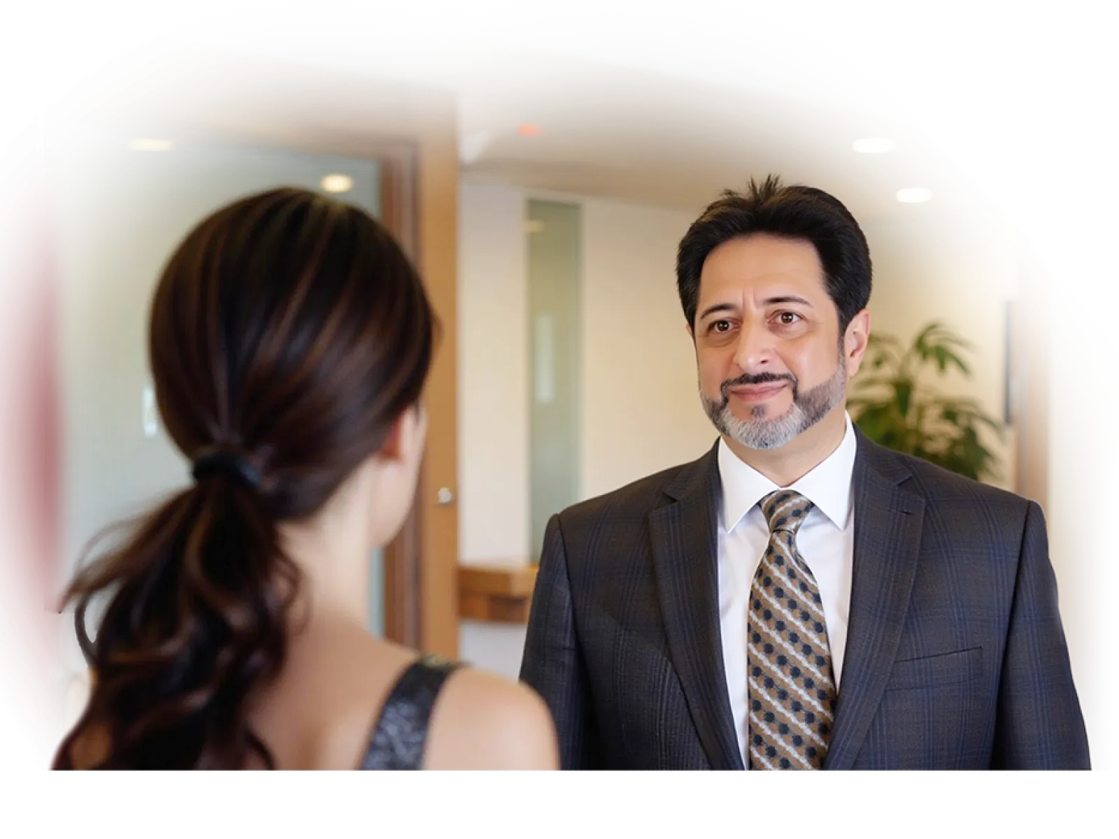 Victor DeMaria welcoming a customer