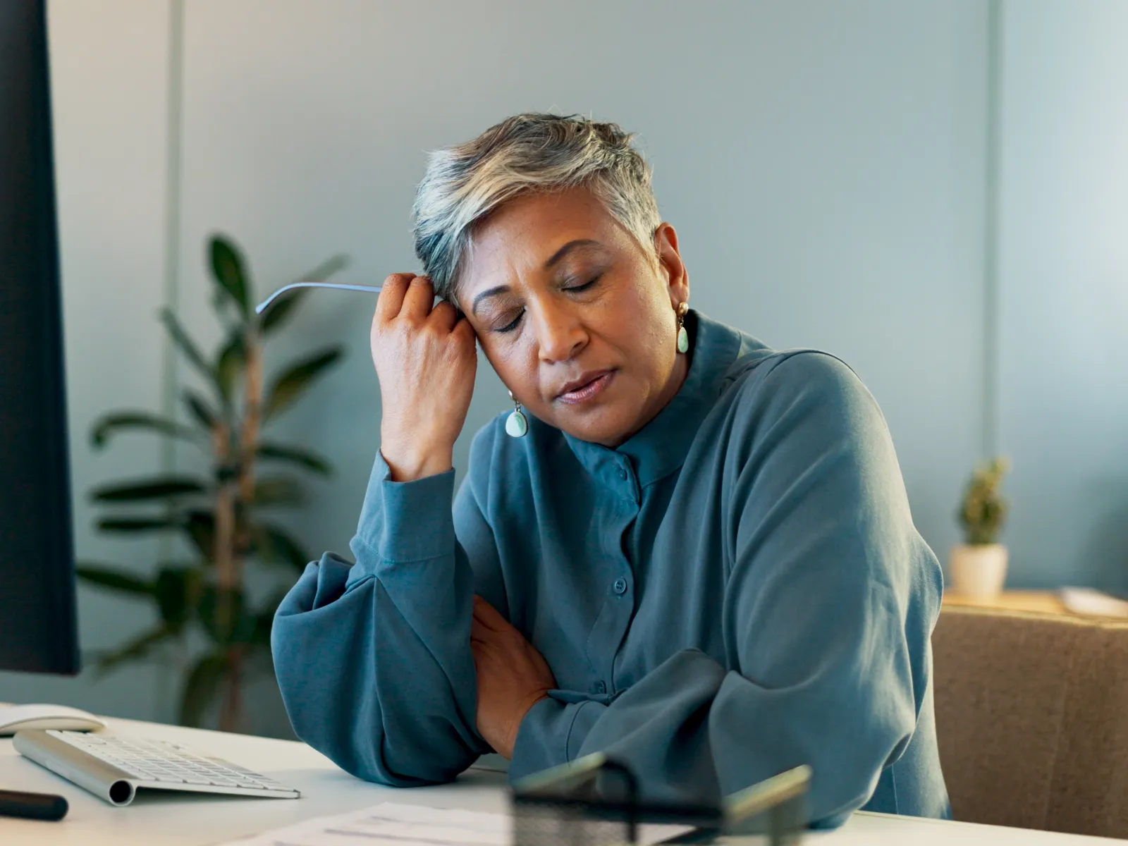 a person sitting at a desk
