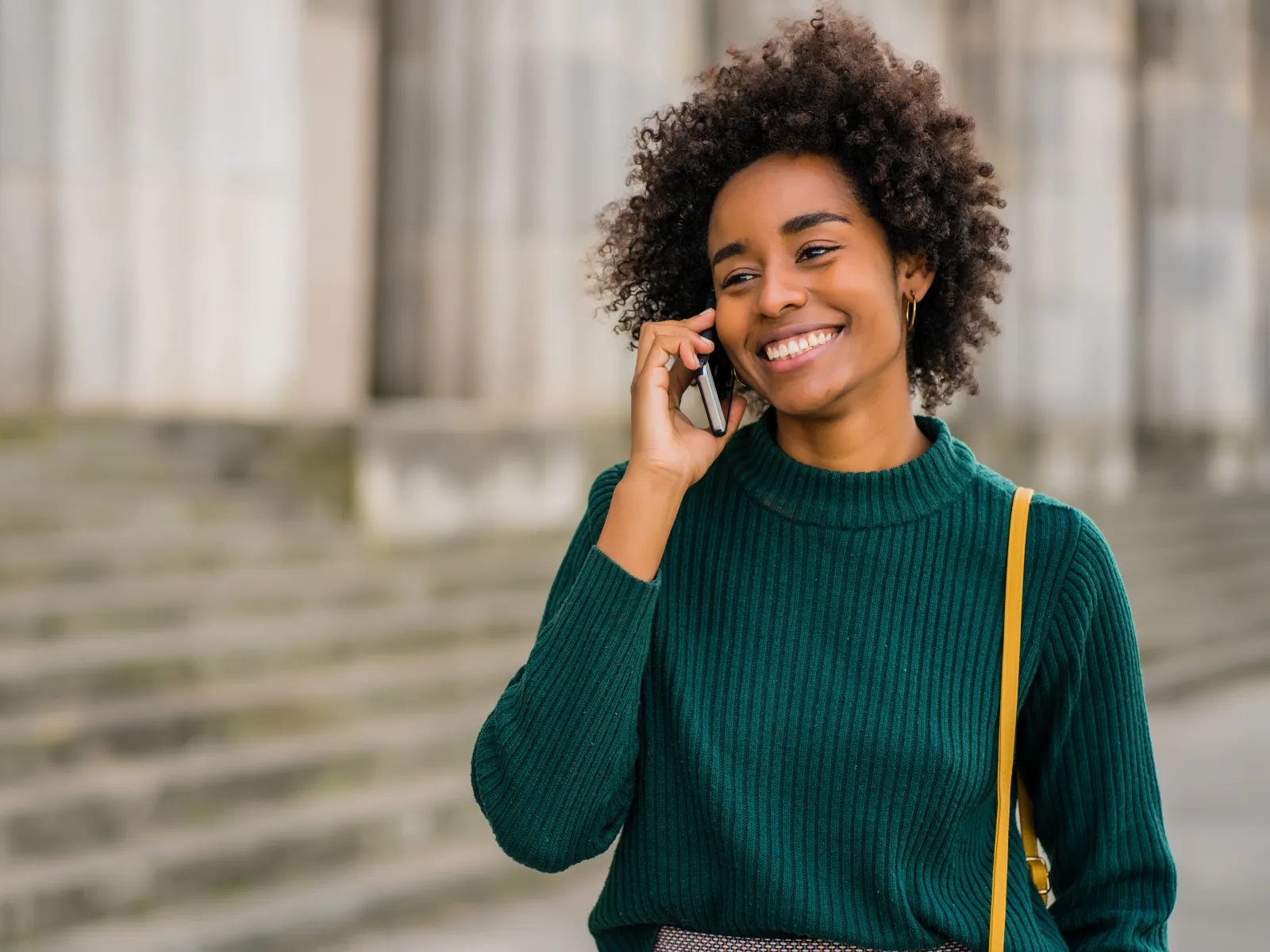 a person talking on a cell phone