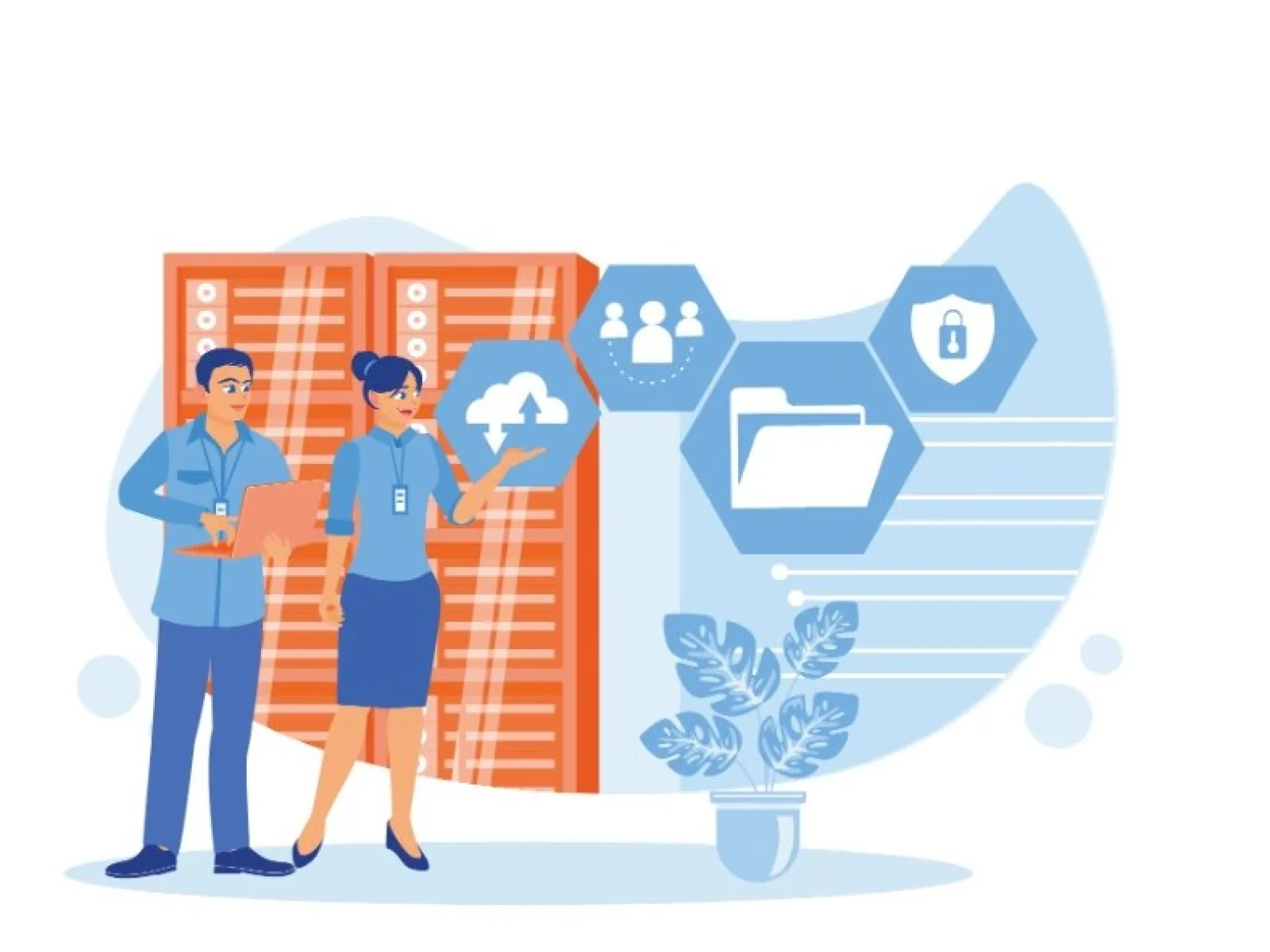 Business team brainstorming, data management, and software development collaborative scenes with technology and office settings.