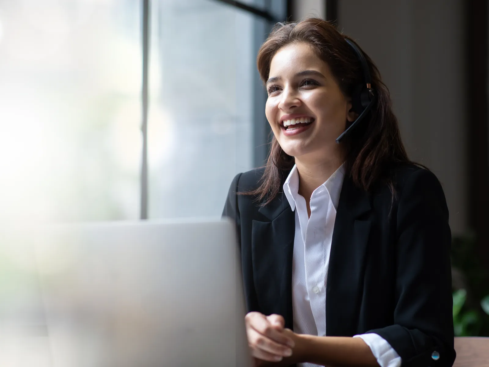 a woman in a suit