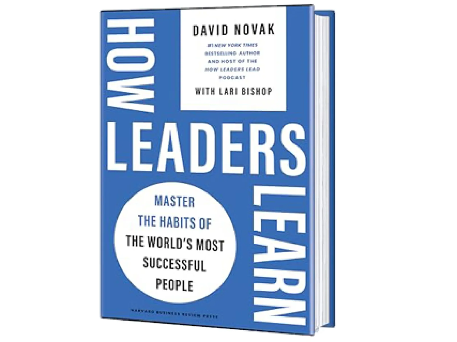 Blue book cover of How Leaders Learn by David Novak focusing on mastering habits of successful people.