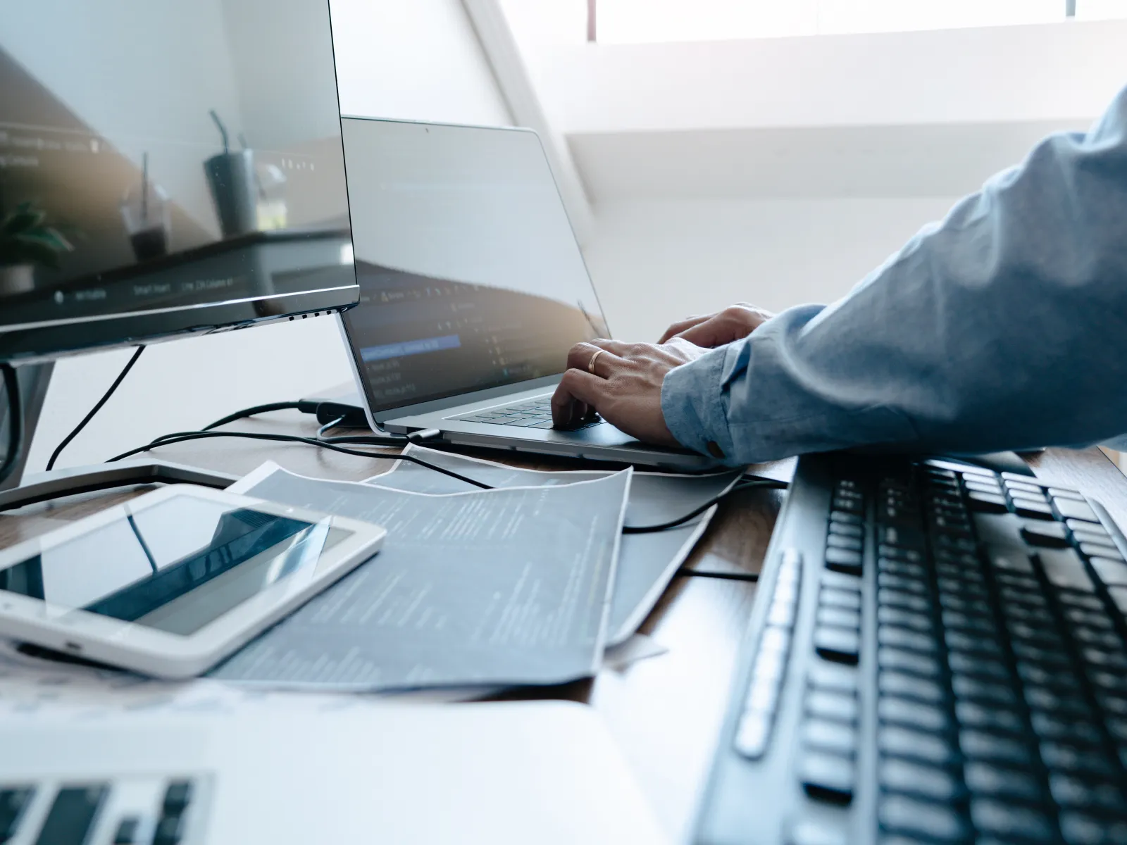 a person working on a computer