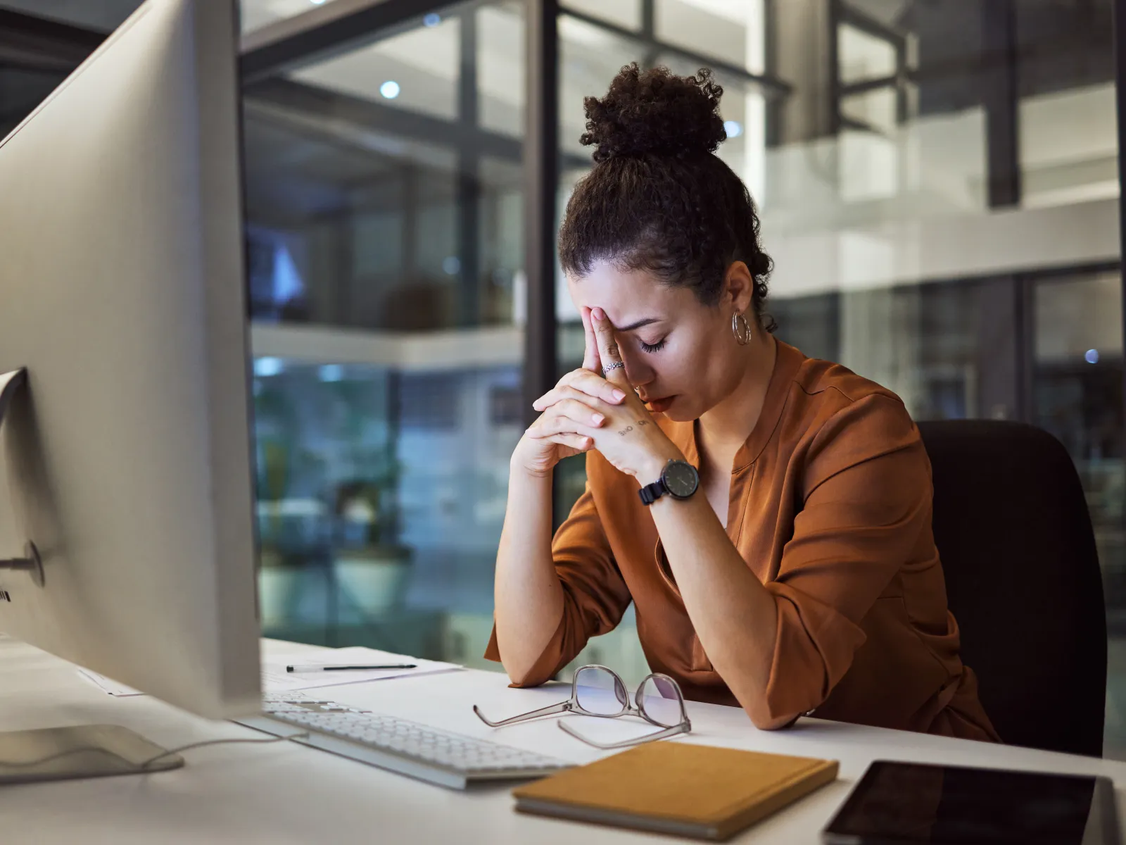 a person sitting at a desk