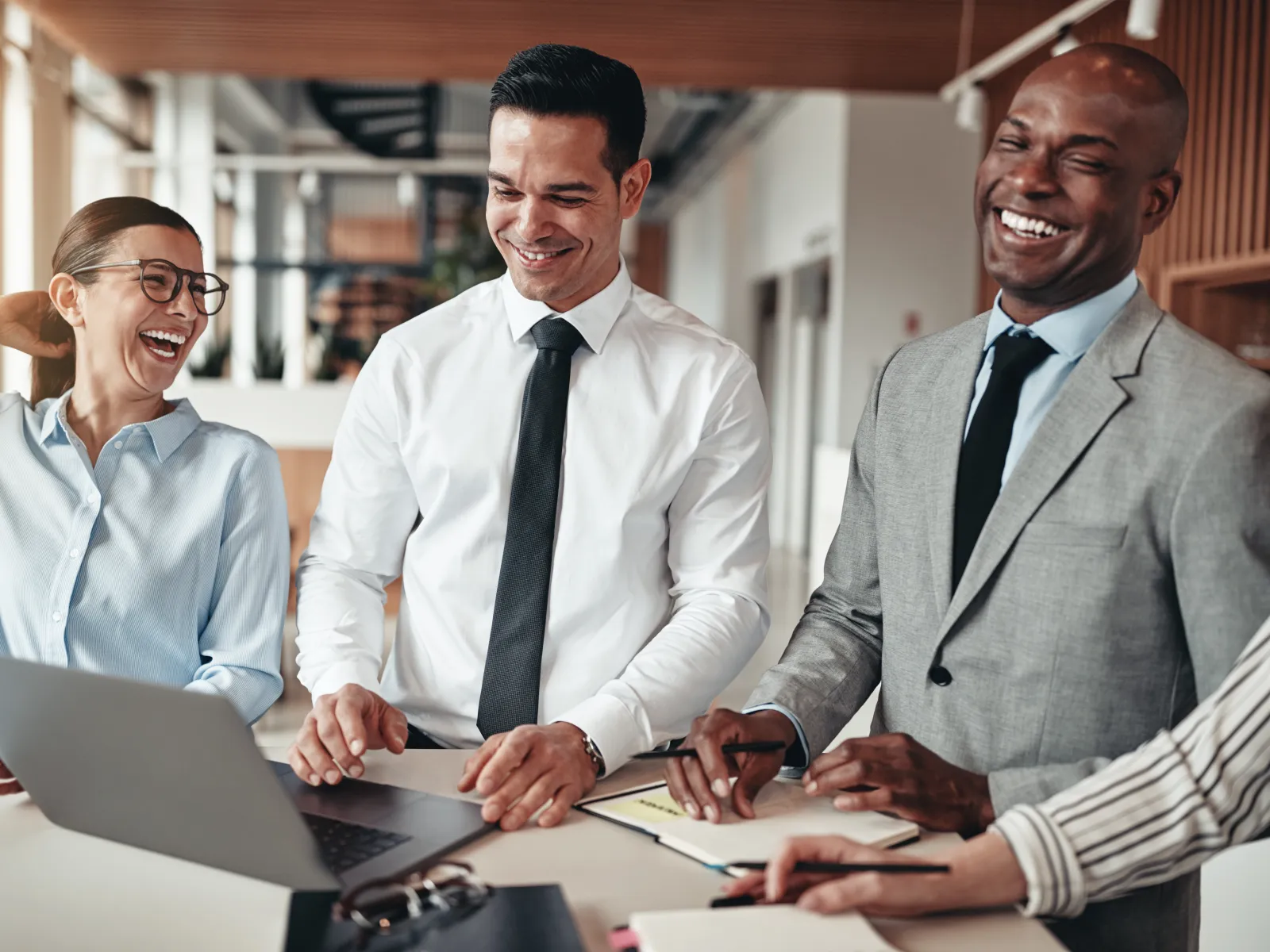 a few business men smiling