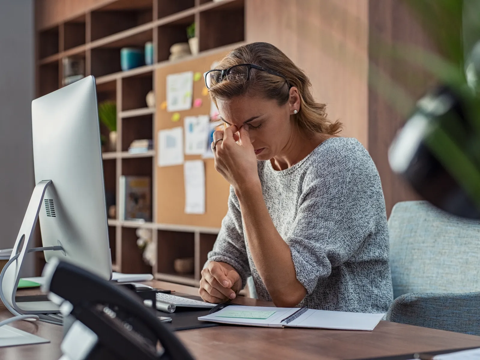 a person sitting at a desk