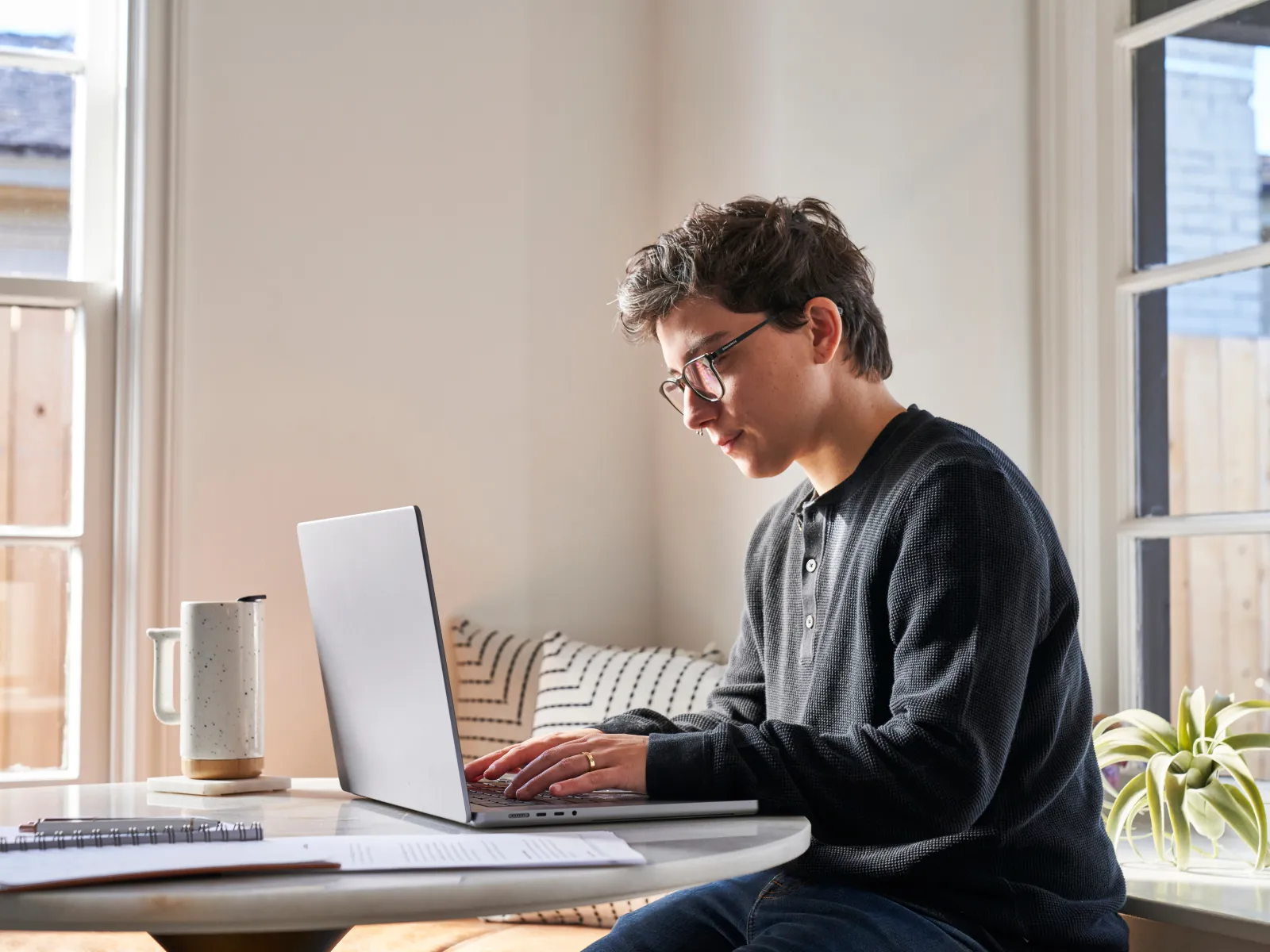 a man using a laptop