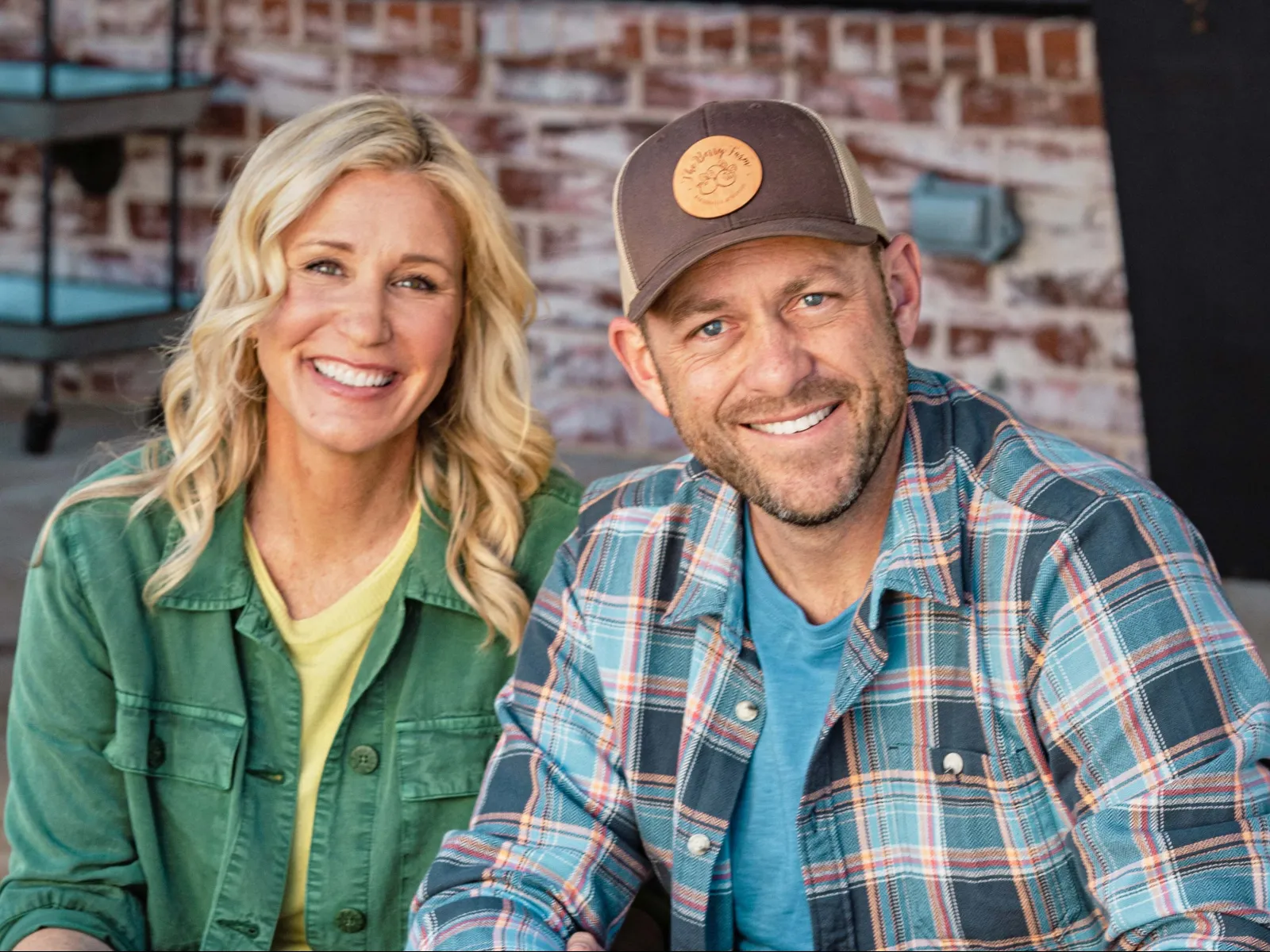 a man and a woman smiling
