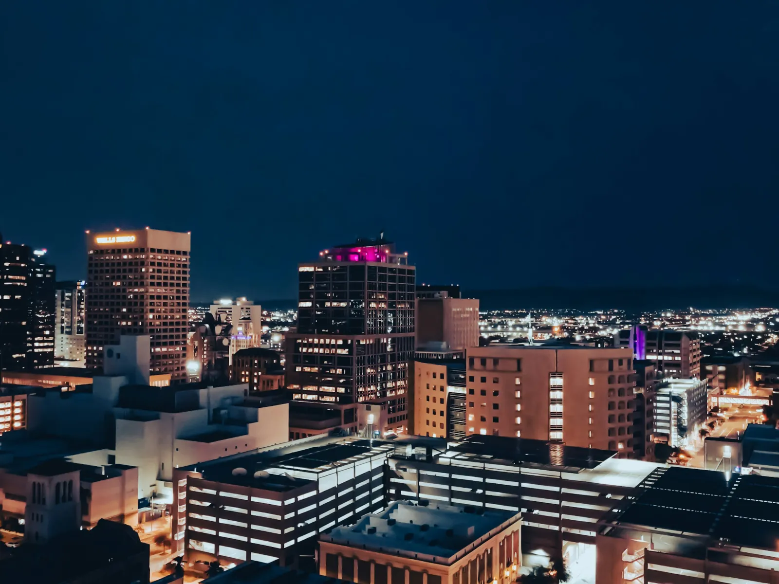 a city at night