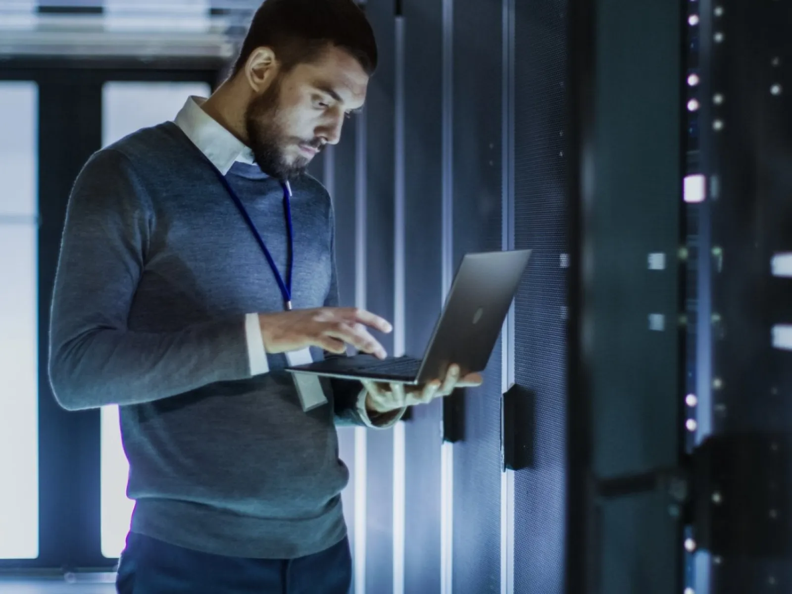 a man working on a laptop