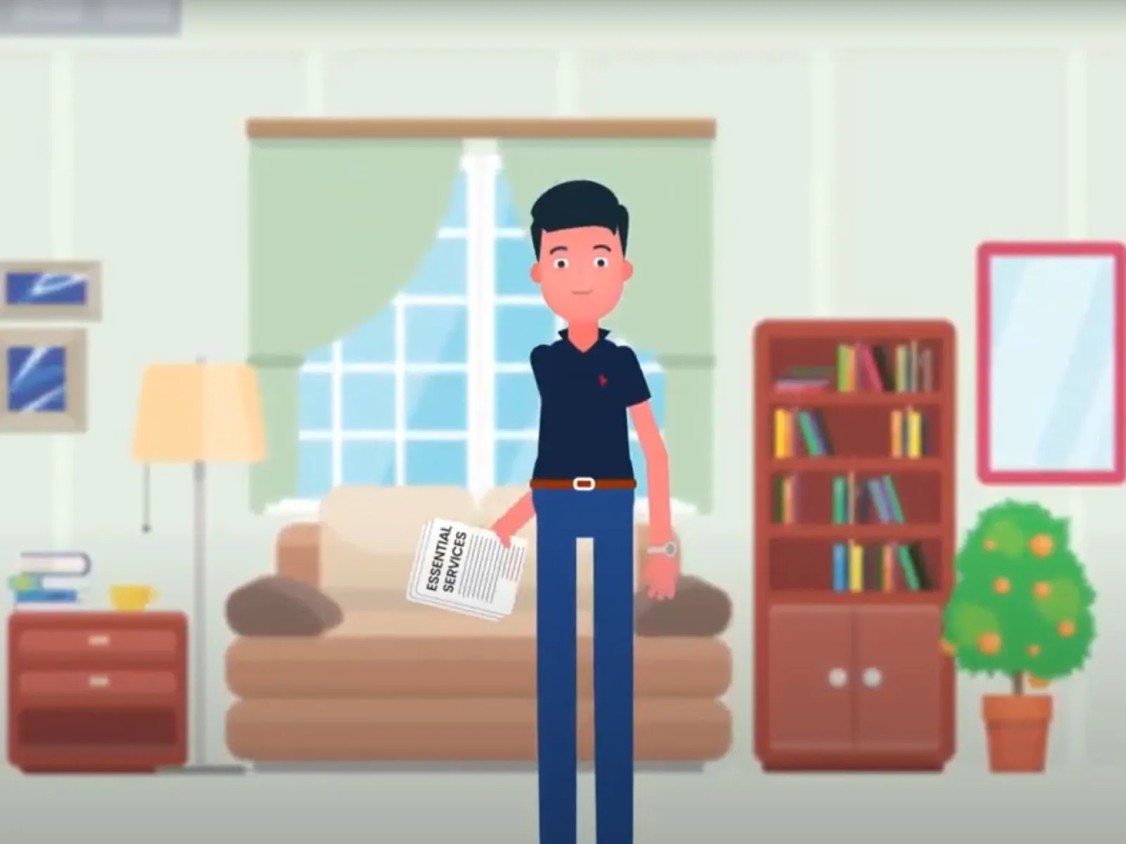 a person standing in a room