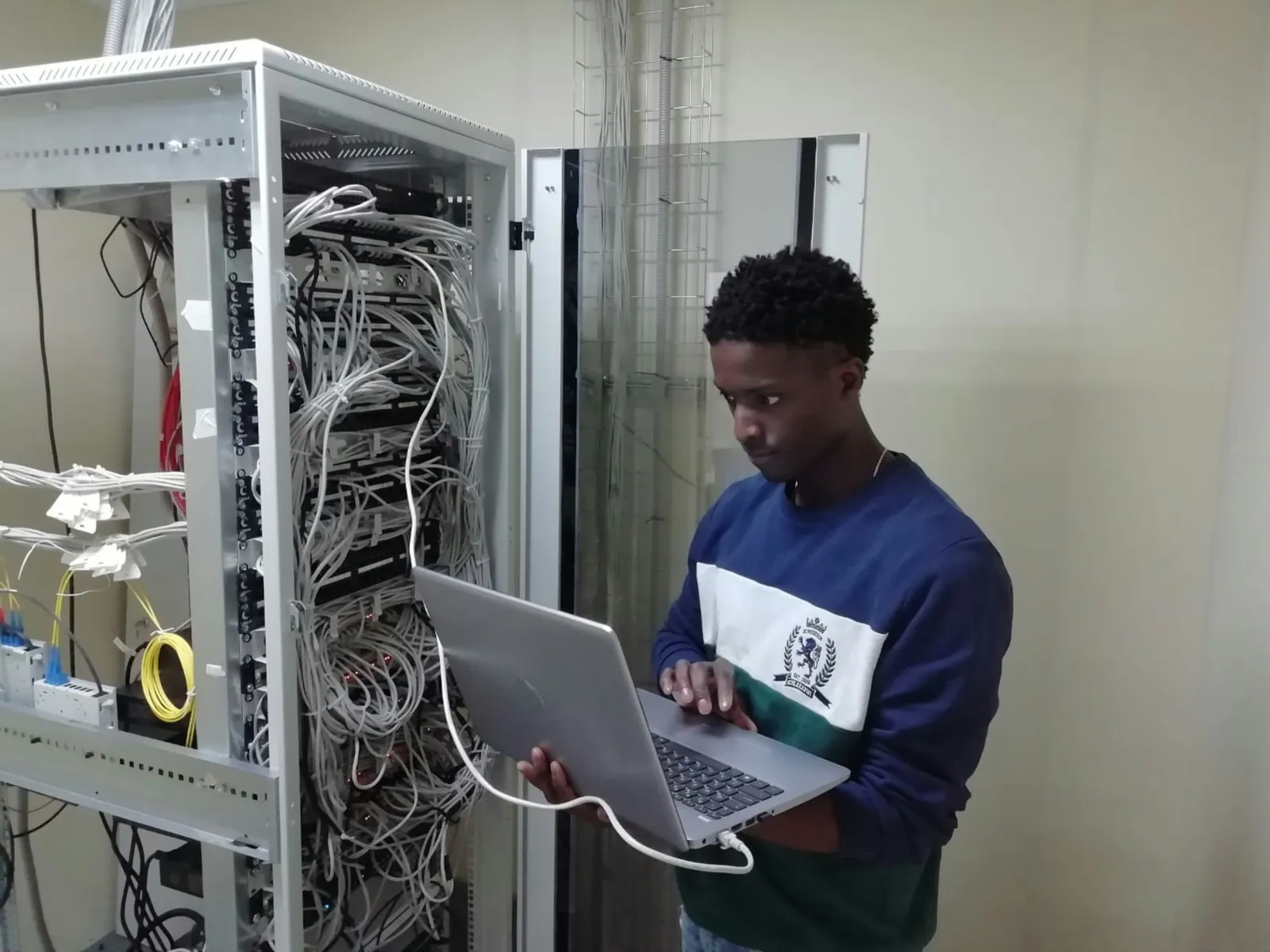 a man using a laptop