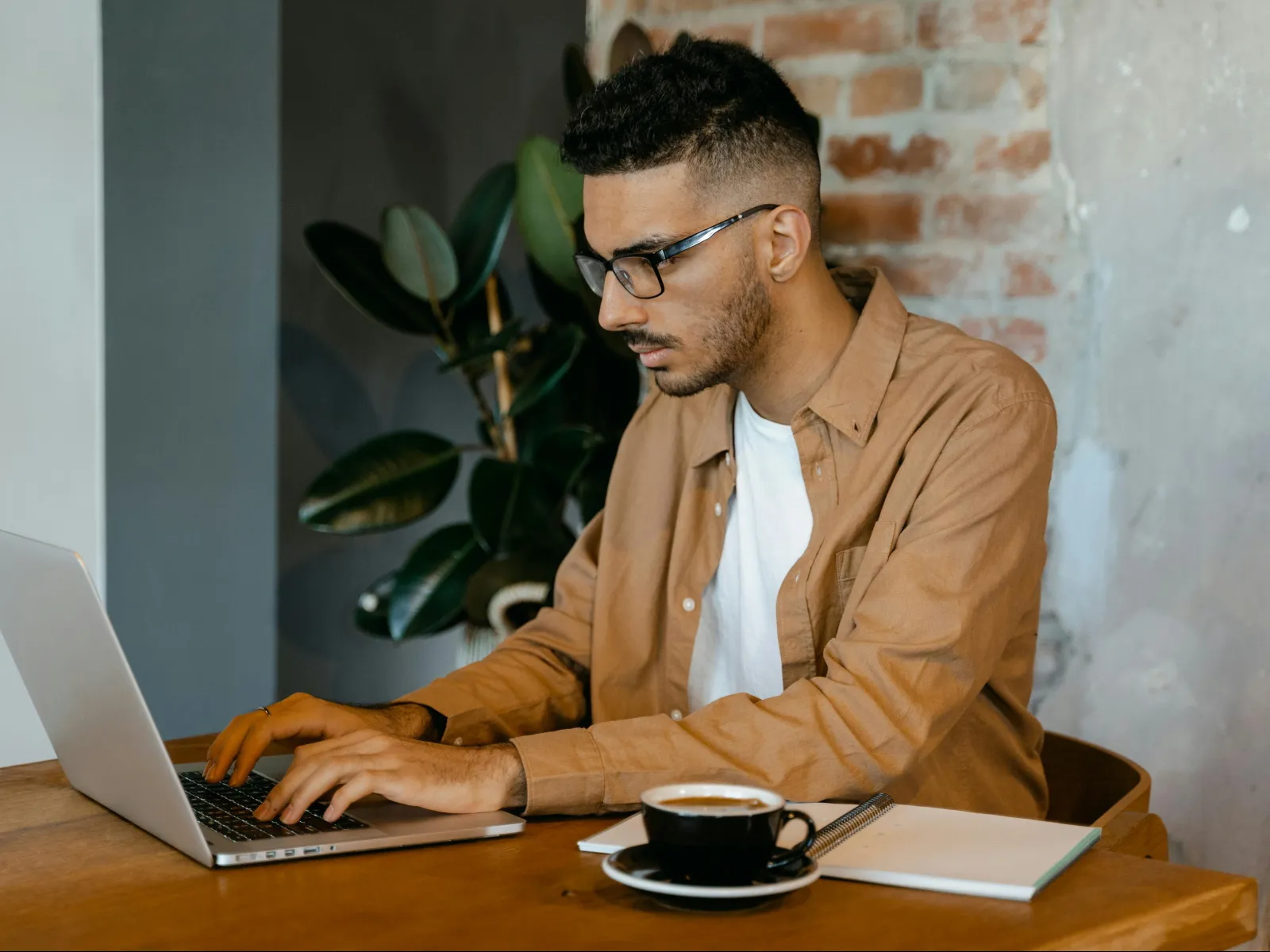 a man using a laptop