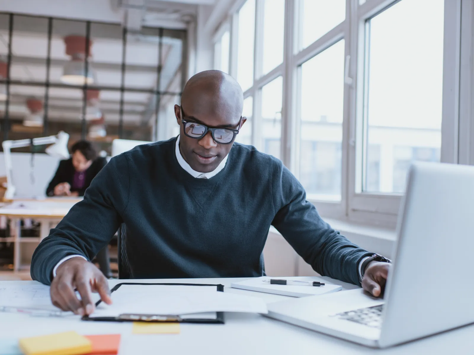 a man working on a laptop
