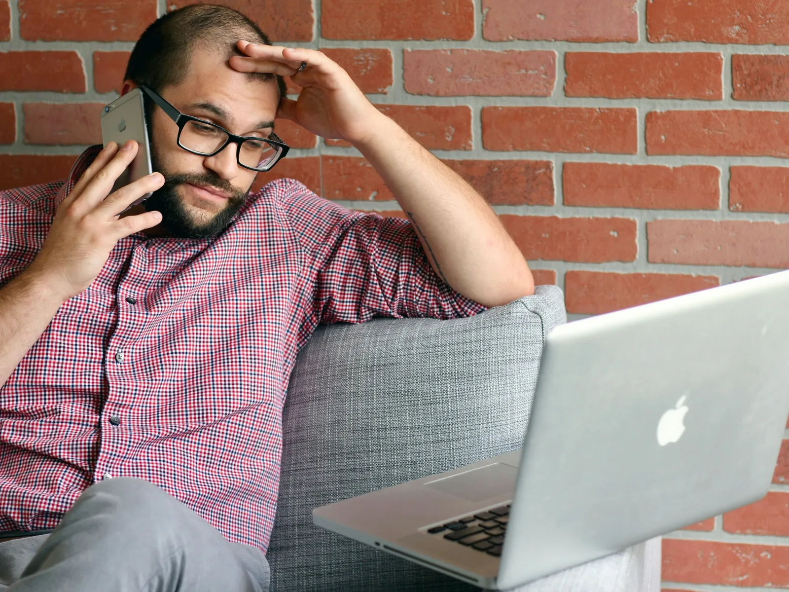 a man with a laptop
