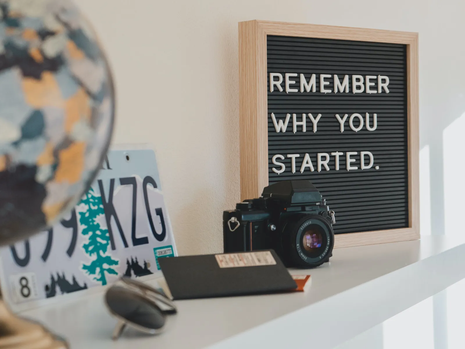 a camera on a counter