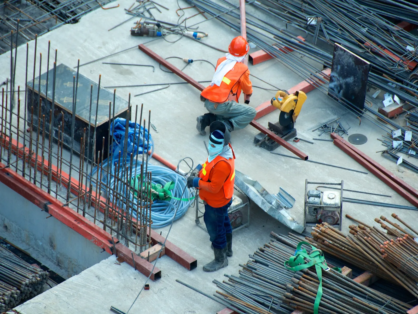 a few men working on a construction site