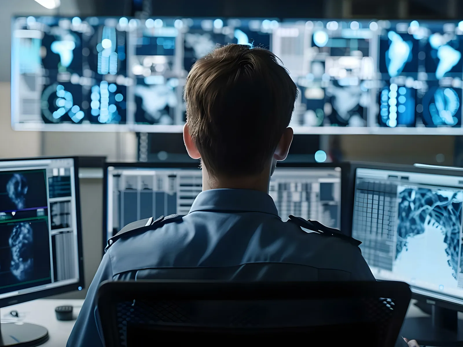 a person sitting in front of a computer