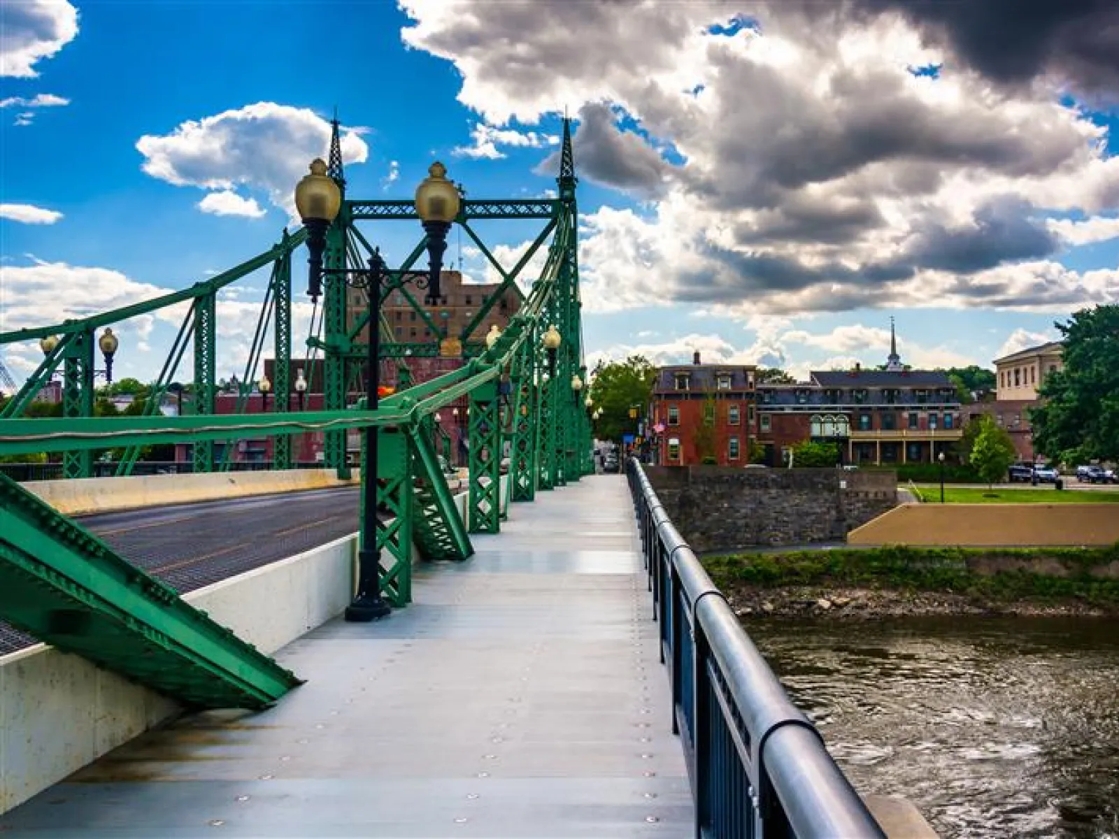 a bridge over a river