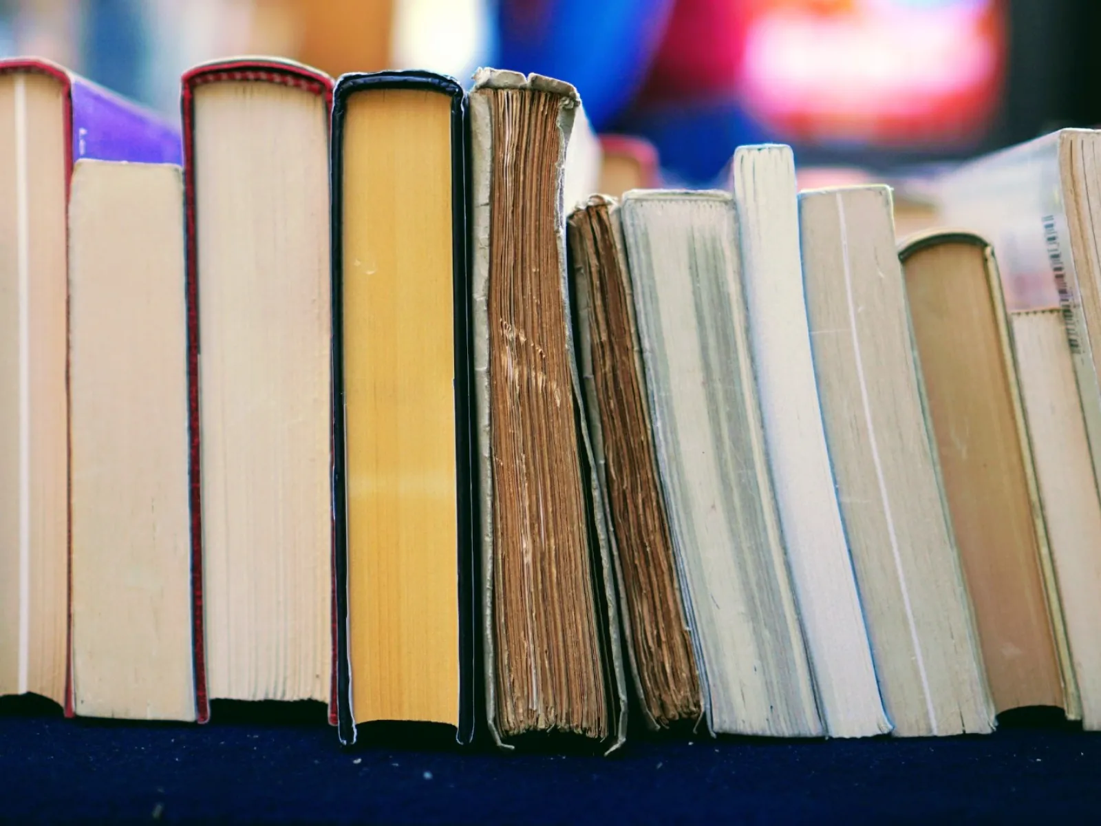 a row of books