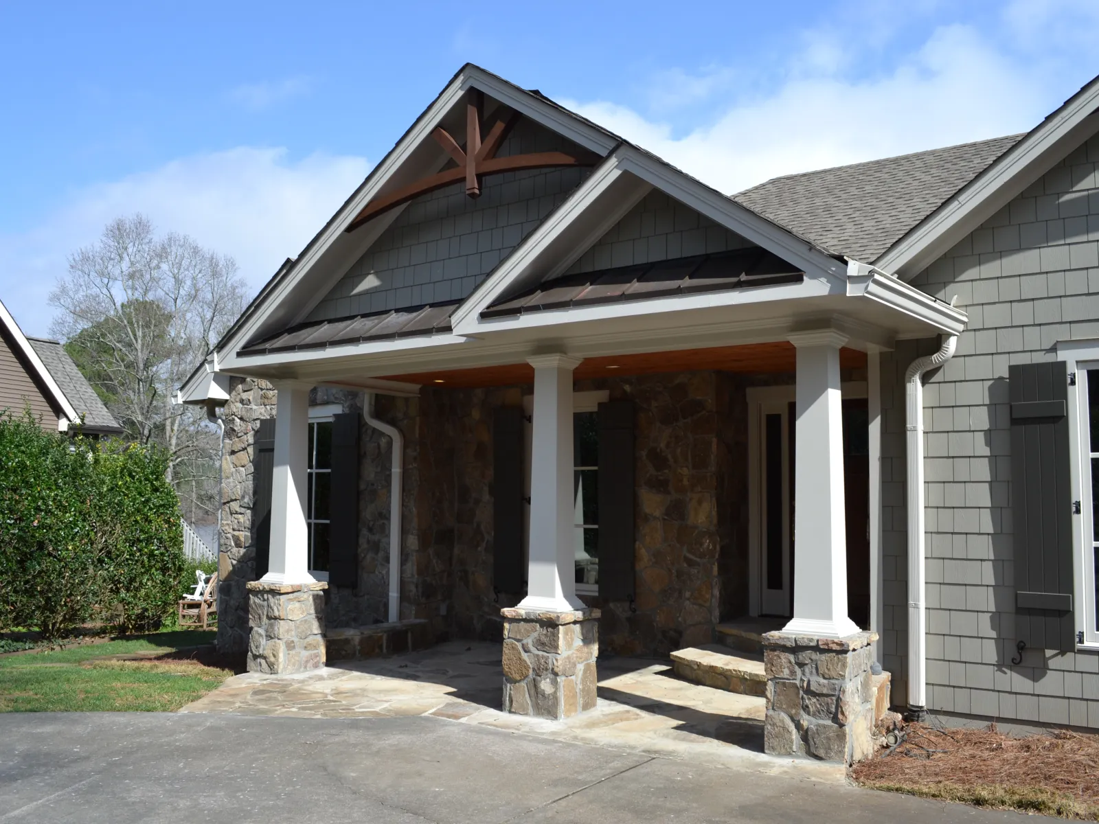 a house with pillars