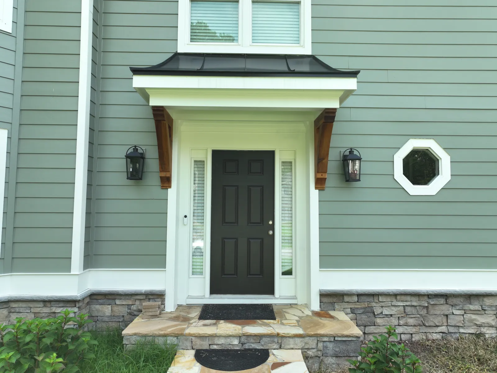 a house with a door and windows
