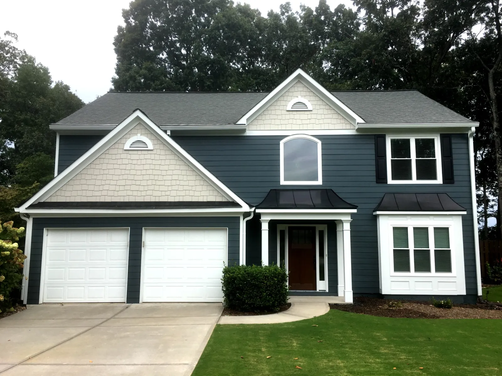 a house with a garage