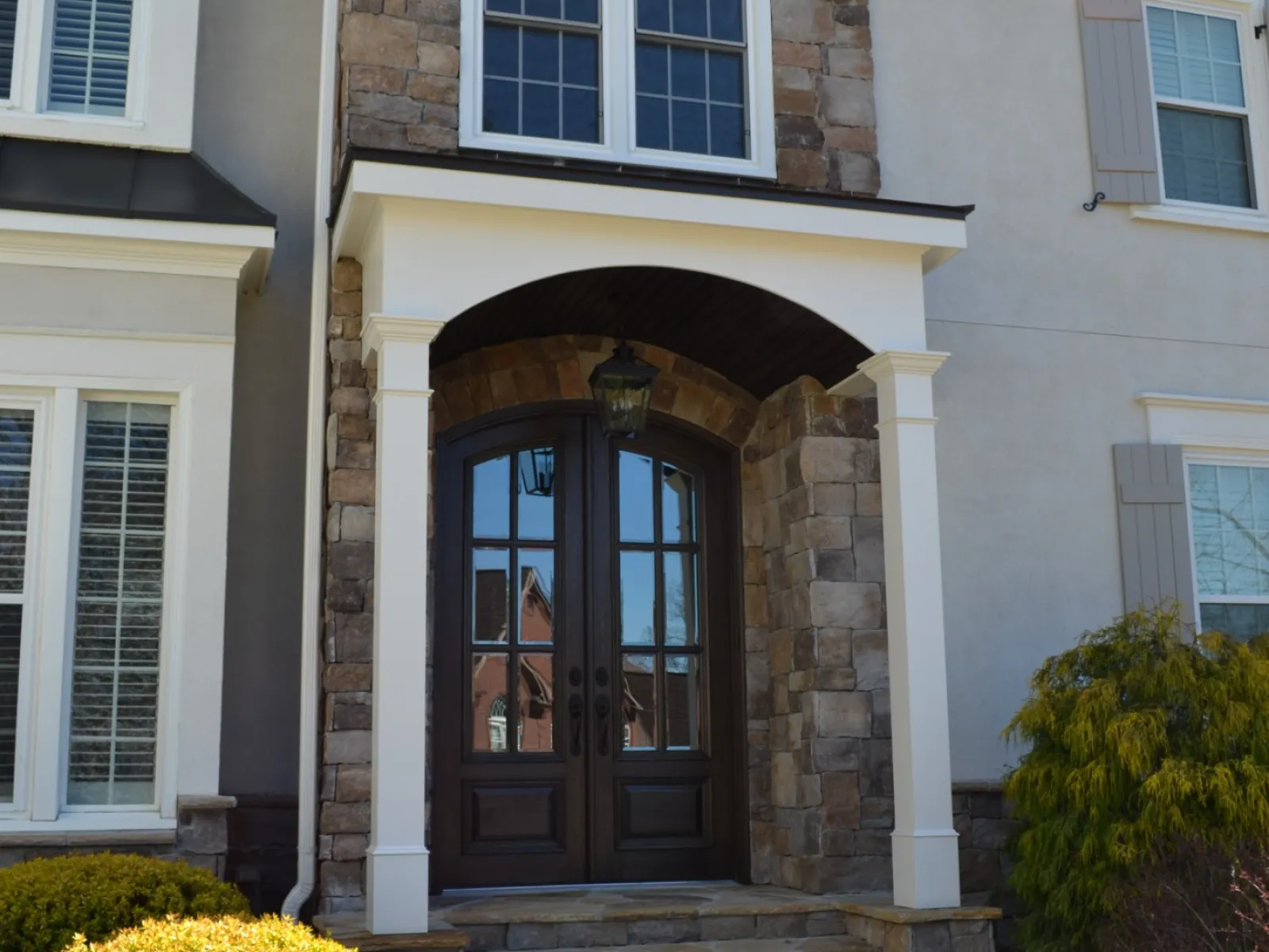 a house with a large front door
