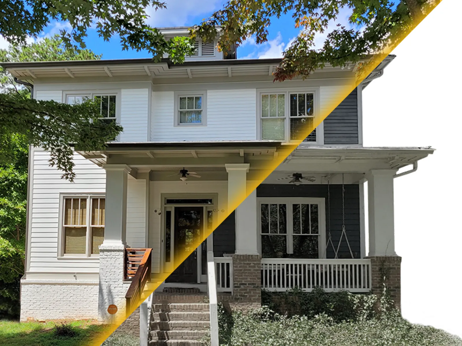 Exterior Home with before after view