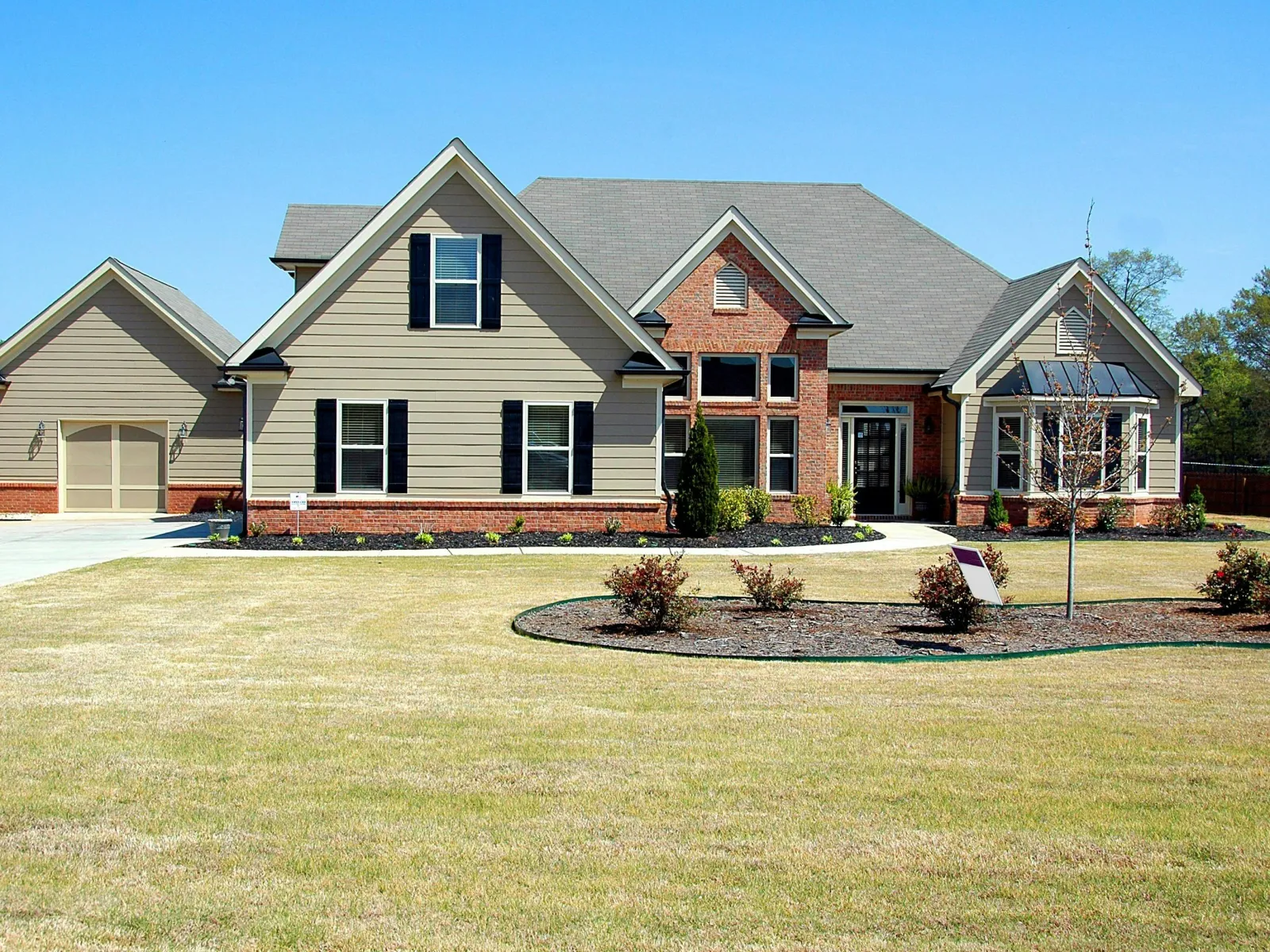 a house with a lawn