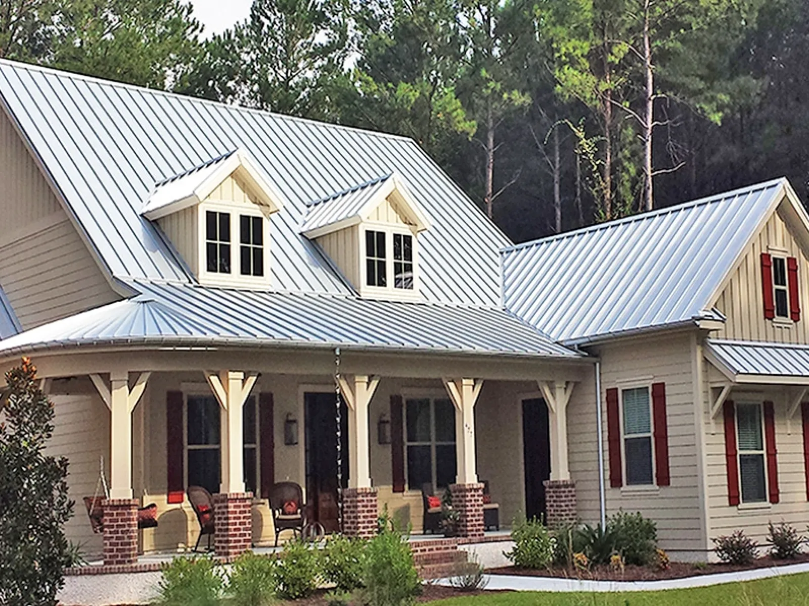a house with a large front yard